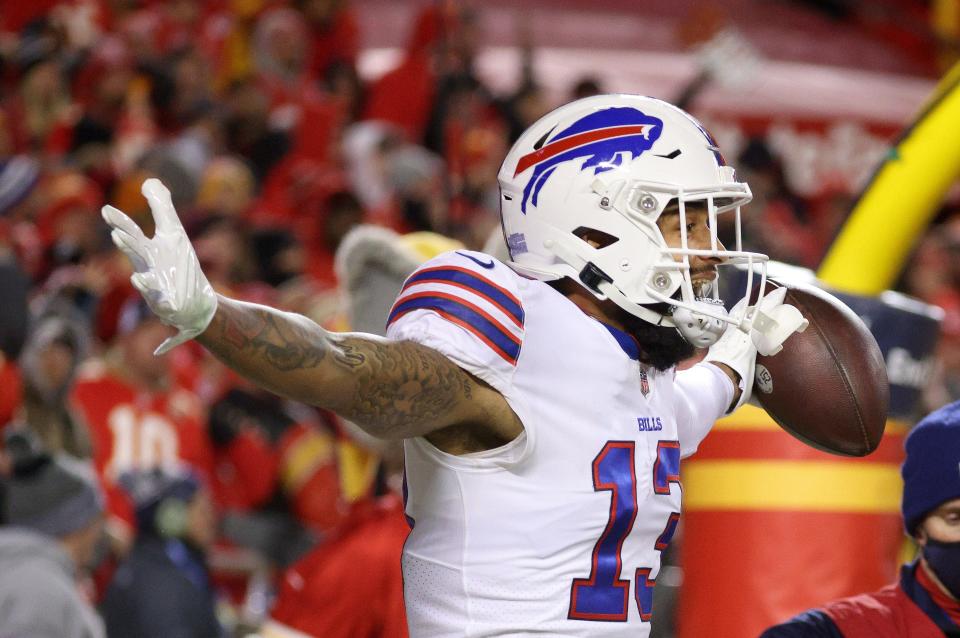 Bills receiver Gabriel Davis after one of his 4 touchdowns catches. 