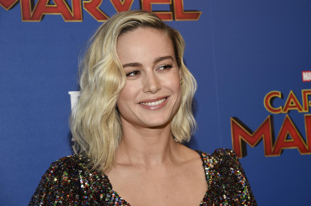 Actress Brie Larson attends a special screening of “Captain Marvel”, hosted by The Cinema Society, at the Henry R. Luce Auditorium on Wednesday, March 6, 2019, in New York. (Photo by Evan Agostini/Invision/AP)