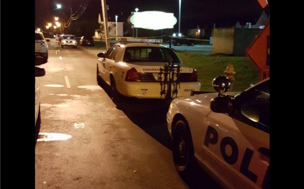 The scene of the shooting on Saturday night - Cincinnati Police Department