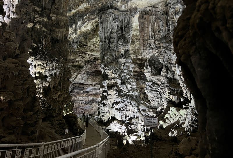 People visit the Beni Add caves in Tlemcen