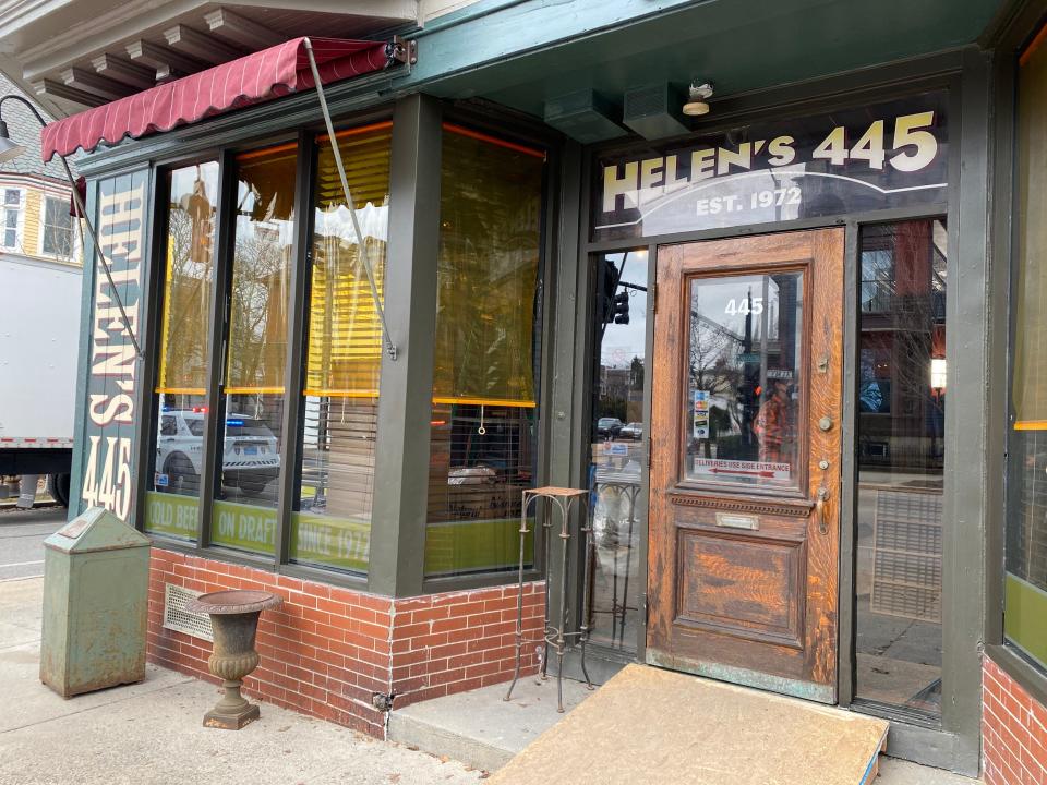 The Broadway side of "Helen's," a set for the filming of "Ella McCay."