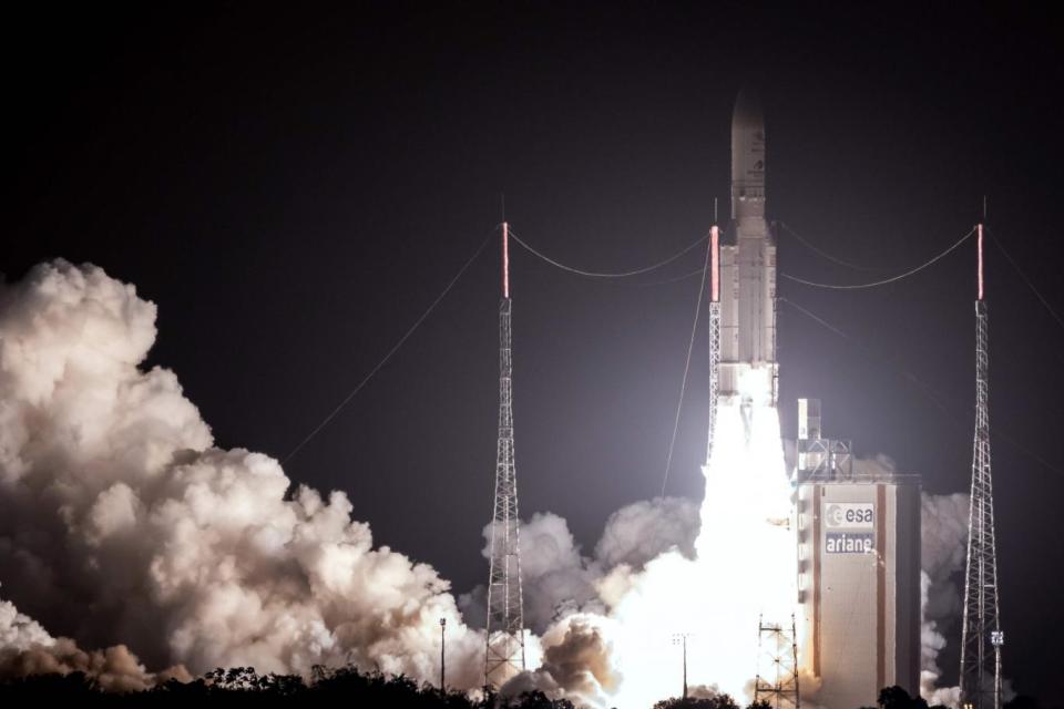 The European Space Agency's (ESA) first mission to Mercury blasts off with a trio of craft heading to the planet closest to the Sun. (AFP/Getty/Jody Amiet)