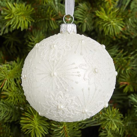 John Lewis & Partners Snowscape Snowflake with Pearls Bauble - Credit: John Lewis &amp; Partners