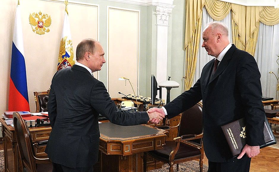 Vladimir Putin meeting with Chairman of the Investigative Committee Alexander Bastrykin. Source: Kremlin.ru