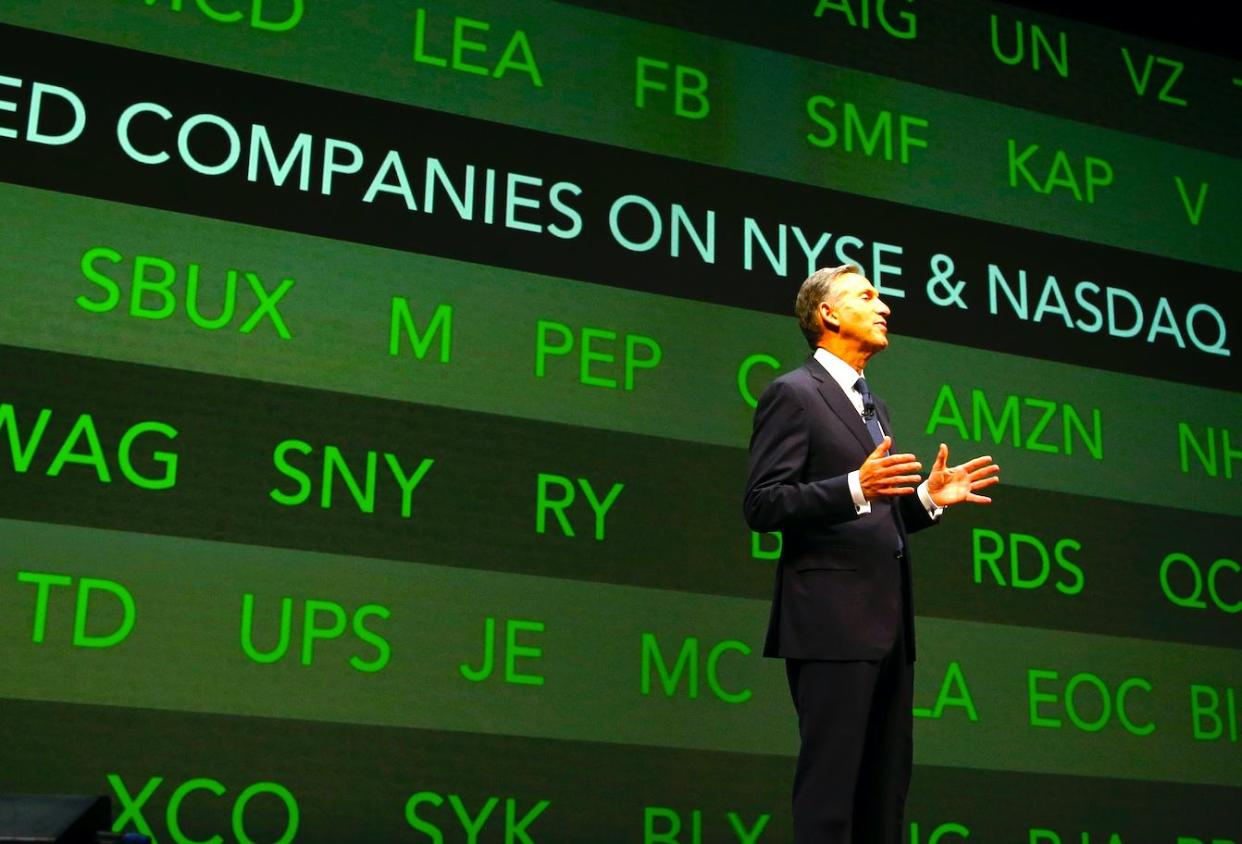 Howard Schultz, former Chairman and CEO of Starbucks, March 19, 2014. (AP Photo)