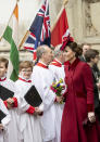 LONDON, ENGLAND - MARCH 09: Catherine, Duchess of Cambridge attends the Commonwealth Day Service 2020 at Westminster Abbey on March 9, 2020 in London, England. (Photo by Mark Cuthbert/UK Press via Getty Images)