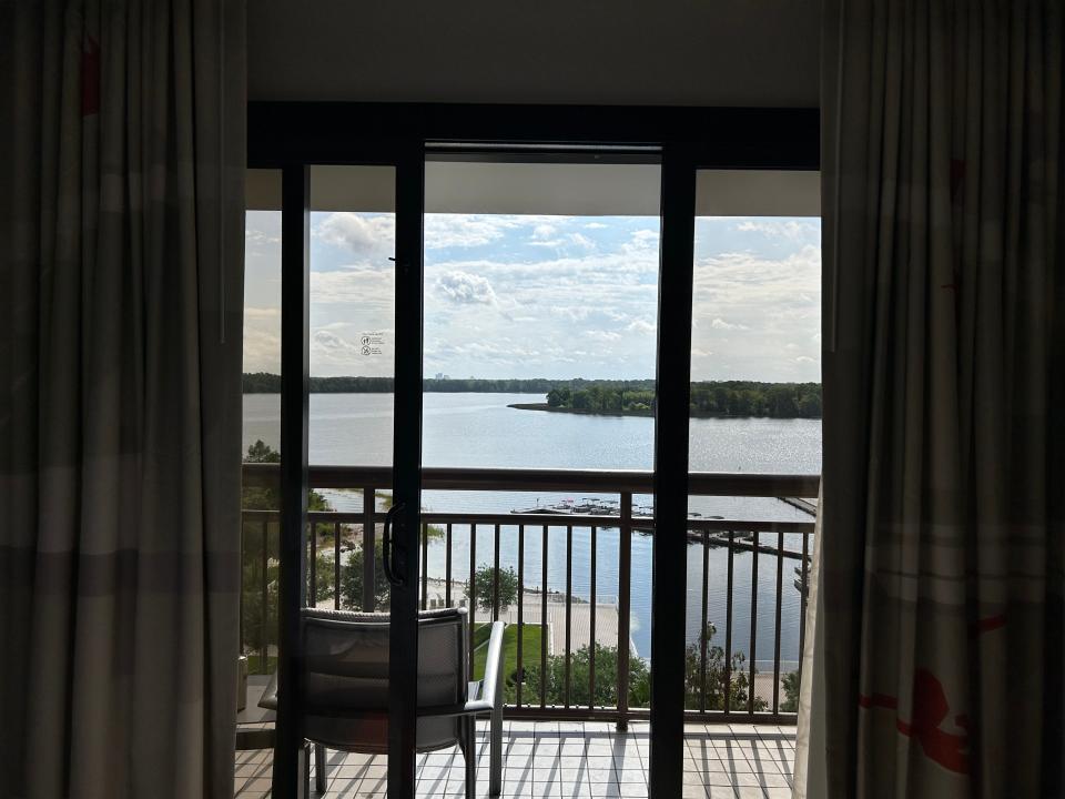 view from balcony of lake