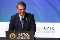 APEC CEO Summit 2019 chairman Jean-Paul Luksic of Chile speaks during the APEC CEO Summit 2018 at the Port Moresby, Papua New Guinea, 17 November 2018. Fazry Ismail/Pool via REUTERS