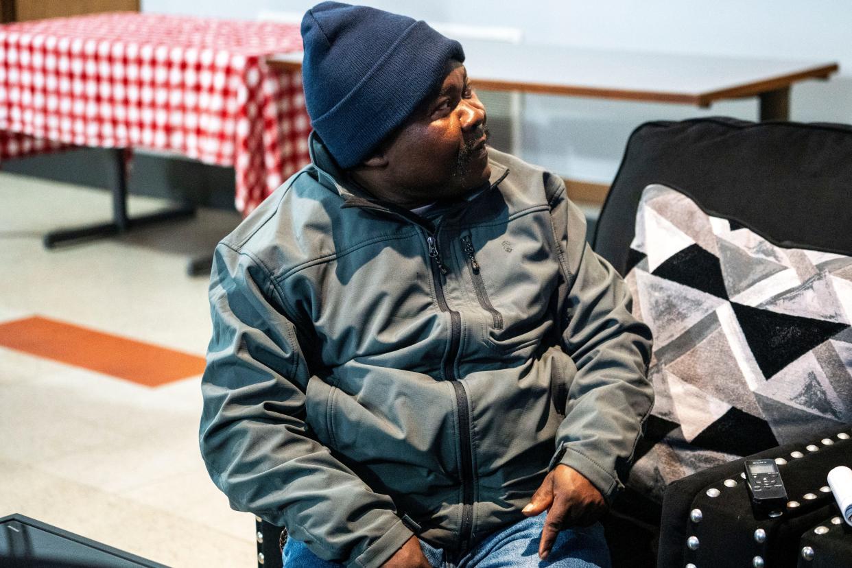 Tyson Foods employee Kilozo Amisi speaks during an interview on Wednesday, March 27, 2024, in Des Moines.