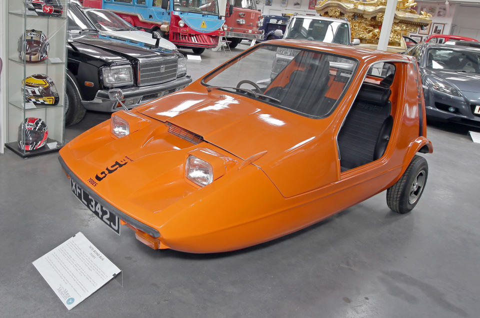 <p>One of the late Tom Karen's design greats was the Bond Bug, just <strong>2270</strong> of which were made between 1970 and 1974. The idea was to come up with something sporty and fun that could be run on a budget; there was just 29bhp on tap, from a Reliant-sourced 700cc engine.</p>