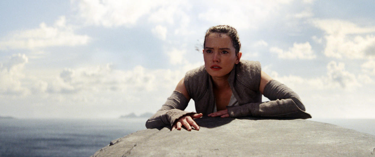 Rey (Daisy Ridley) in <em>Star Wars: The Last Jedi</em>. (Photo: Disney/Lucasfilm/courtesy of Everett Collection)