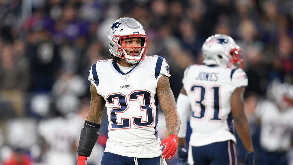 Mandatory Credit: Photo by Nick Wass/AP/Shutterstock (10466541az)New England Patriots strong safety Patrick Chung (23) stands on the field during the first half of an NFL football game against the Baltimore Ravens, in BaltimorePatriots Ravens Football, Baltimore, USA - 03 Nov 2019.