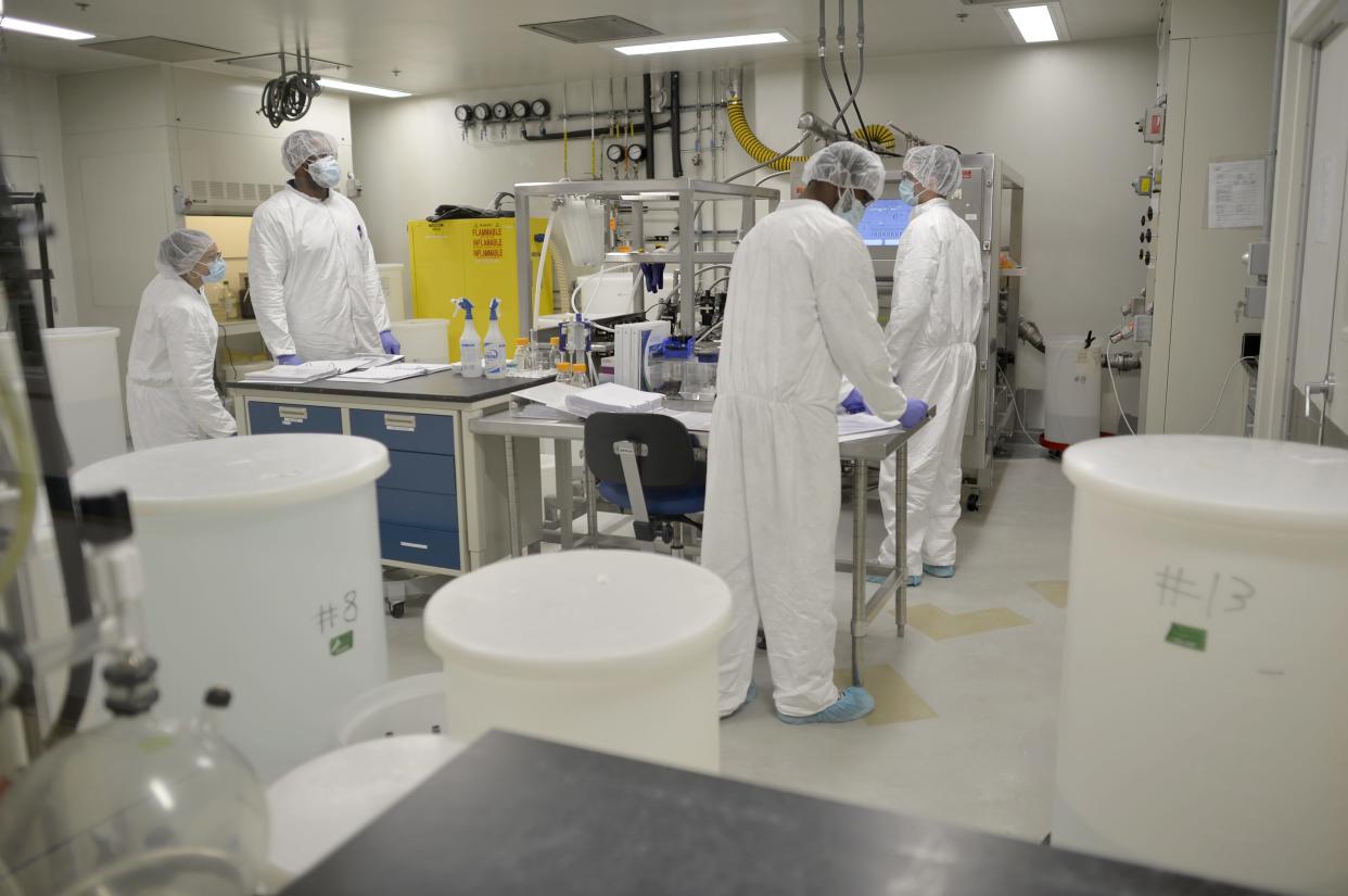 Lab staff work to refine peptides into a highly pure form at the AmbioPharm facility in North Augusta in this 2014 photo. AmbioPharm appointed Brian Gregg as its new CEO effective Oct. 2.