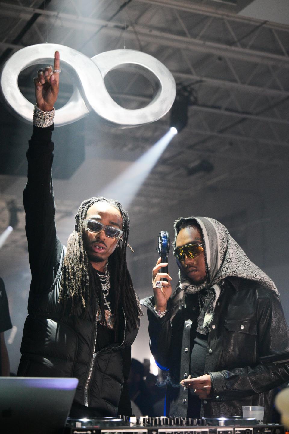 Quavo and Takeoff attend "Only Built for Infinity Links" album listening party on October 4, 2022