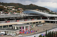 SOCHI, RUSSIA - SEPTEMBER 26: <<span>> during qualifying ahead of the F1 Grand Prix of Russia at Sochi Autodrom on September 26, 2020 in Sochi, Russia. (Photo by Bryn Lennon/Getty Images)</span>