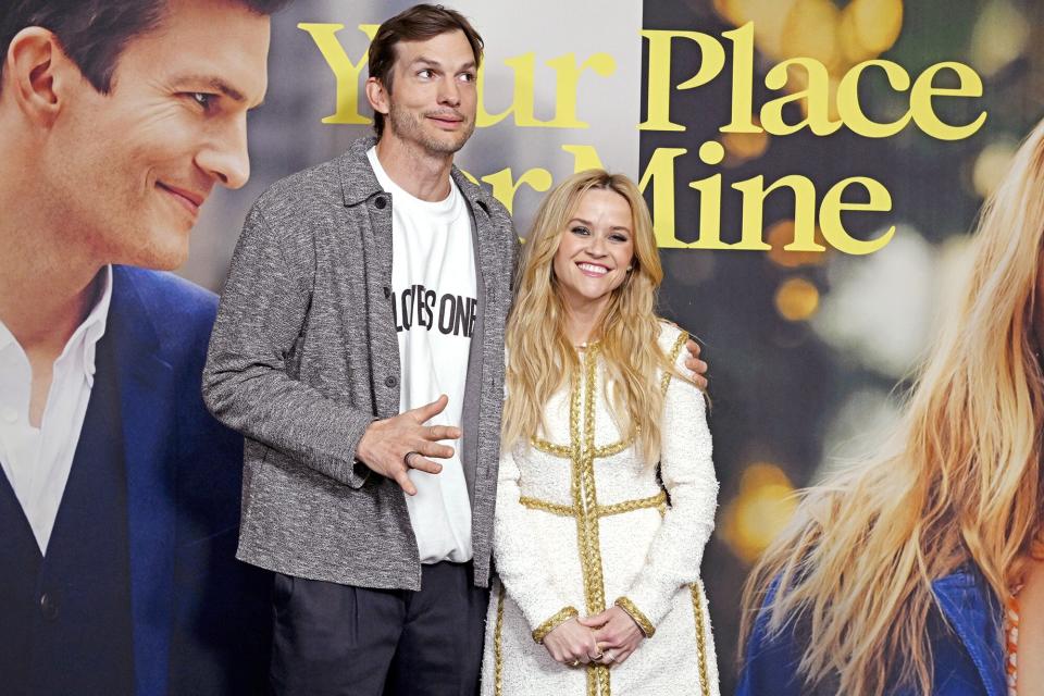 NEW YORK, NEW YORK - FEBRUARY 06: Ashton Kutcher and Reese Witherspoon attend the Your Place Or Mine New York Screening at The Paris Theatre on February 06, 2023 in New York City. (Photo by Noam Galai/Getty Images for Netflix)