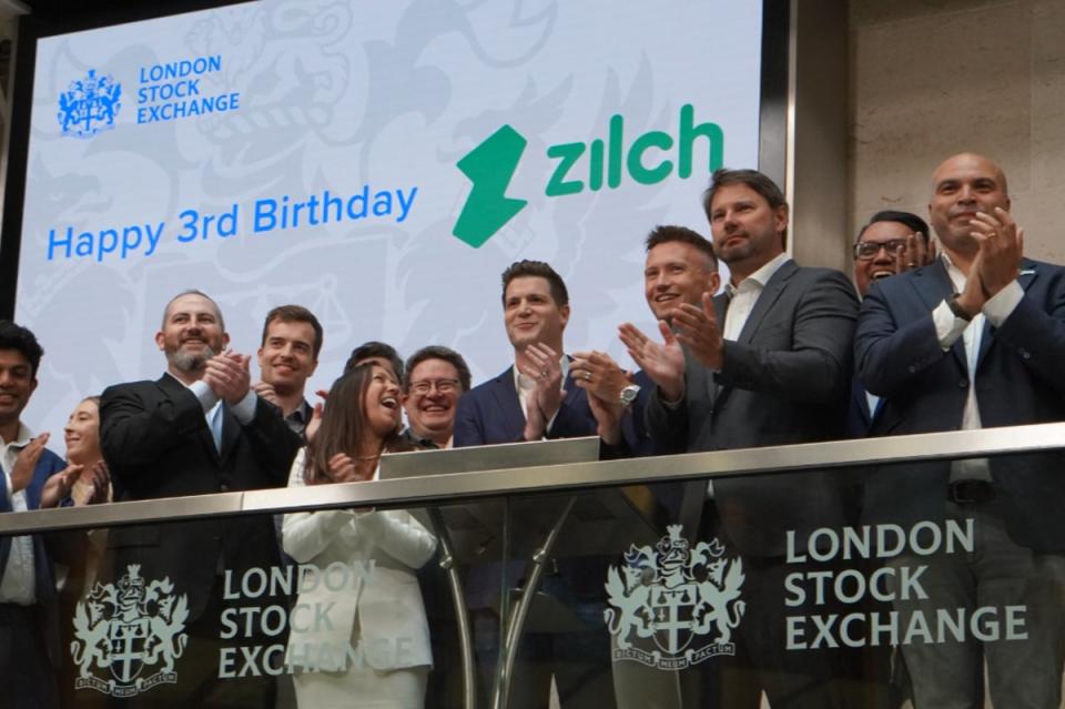 Zilch execs made an appearance at the London Stock Exchange today to celebrate the fintech firm’s third anniversary (Zilch)