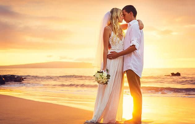 Josh recommends a wedding at sunset. Photo: Getty