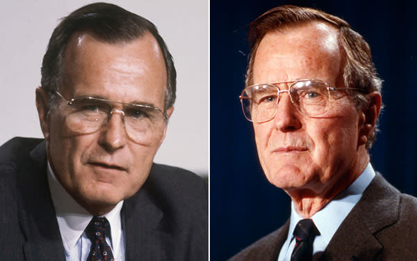 <b>George H.W. Bush</b> The 41st president held office for one term, but he left his youthful looks behind when he left office. <br> <br> (AP Photo)