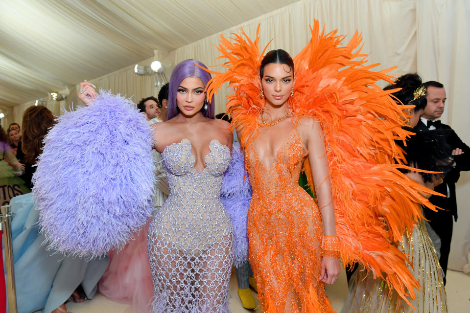 NEW YORK, NEW YORK - MAY 06: Kylie Jenner and Kendall Jenner attend The 2019 Met Gala Celebrating Camp: Notes on Fashion at Metropolitan Museum of Art on May 06, 2019 in New York City. (Photo by Mike Coppola/MG19/Getty Images for The Met Museum/Vogue )