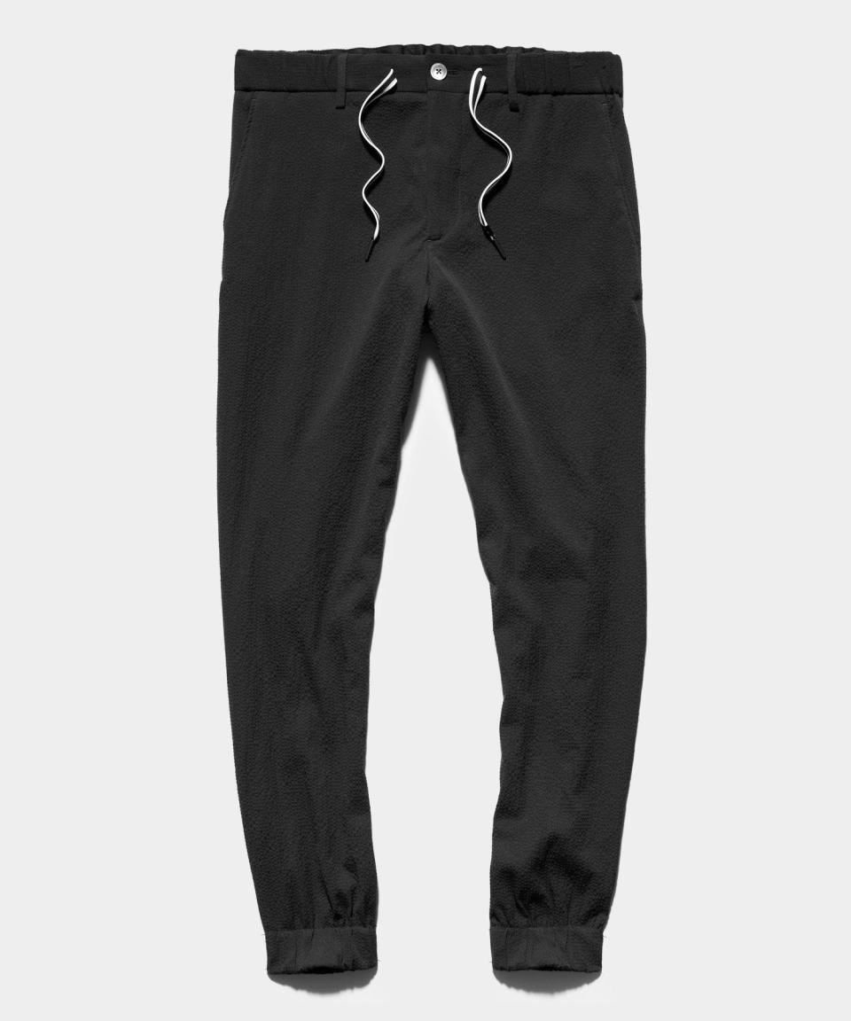 Seersucker Camp Jogger in Black