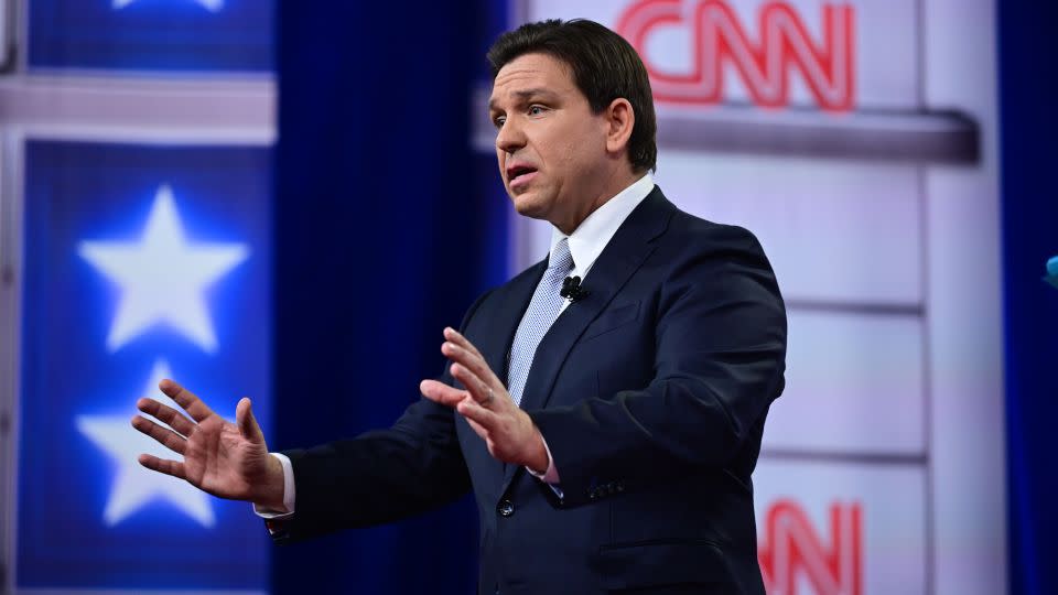 DeSantis participates in a CNN Republican Presidential Town Hall on Tuesday in New Hampshire. - Will Lanzoni/CNN