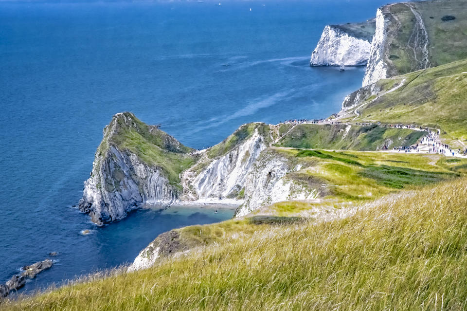 Jurassic Coast in der Nähe von Lulworth in der Grafschaft Dorset in Südengland