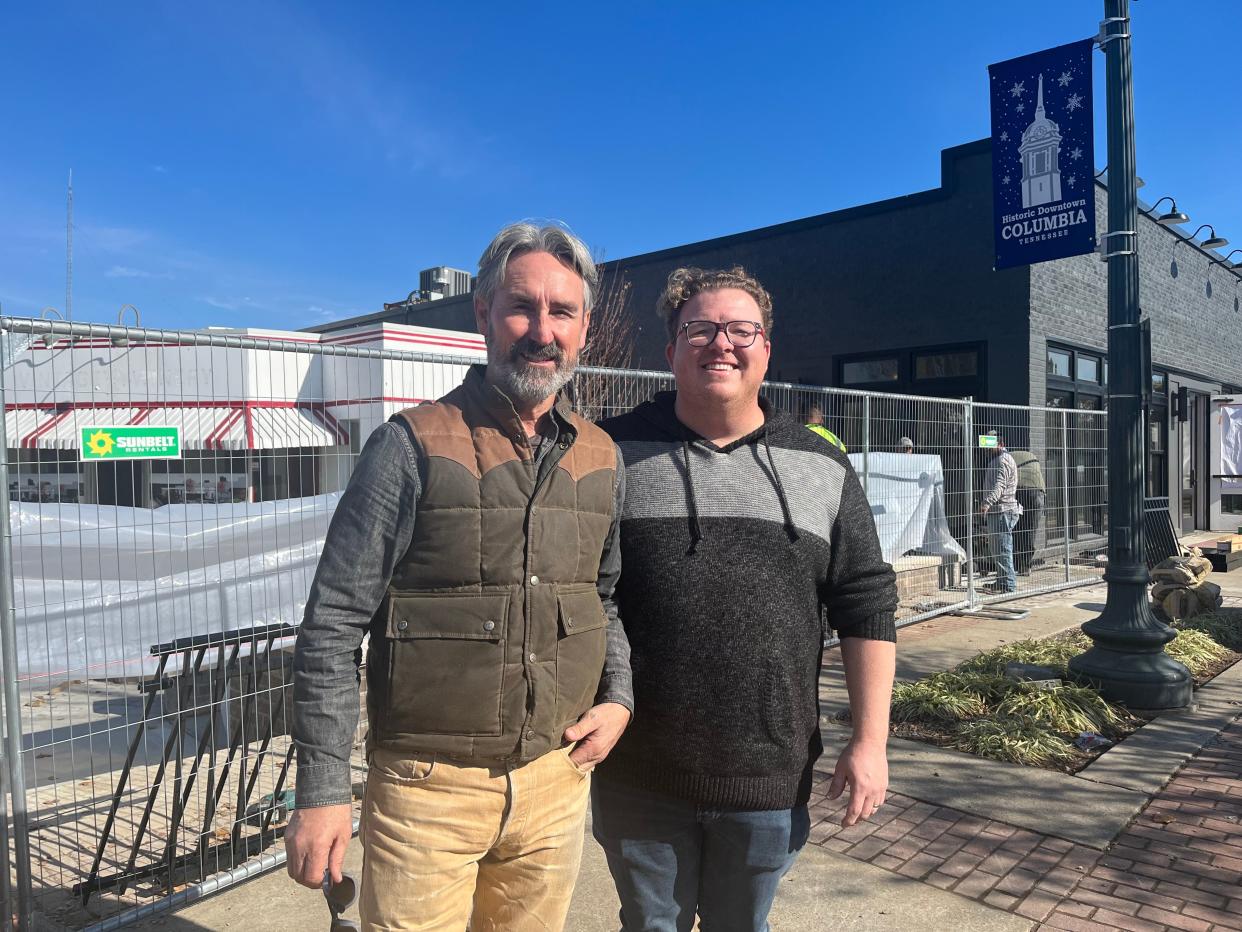 Businessmen Mike Wolfe of Franklin and Gabe Howard of Columbia are constructing two separate food and drink spots on the corner of 6th Street in downtown Columbia, Tenn. Wolfe’s new eatery will be constructed where Vintage Winery once operated, while Howard’s spot will fill the past location of Marcy Jo’s restaurant.