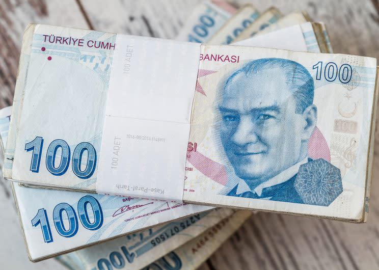 Bei den Türken derzeit nicht so beliebt: türkische Lira. (Bild: ddp)