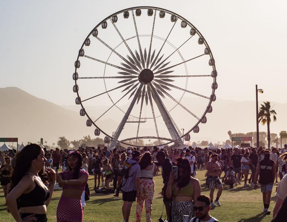 The ferris wheel at the Coachella Valley Music and Arts Festival in Indio, Calif., on April 16, 2022.