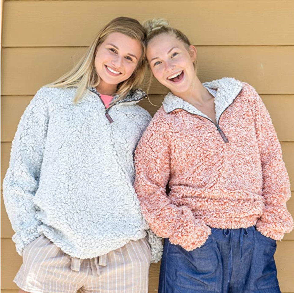 Warm, fuzzy, versatile... the True Grit Frosty Tipped Pullover would put a smile on anyone's face. 