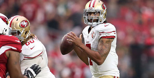 The Eagles are reportedly not interested in signing Colin Kaepernick. (AP)