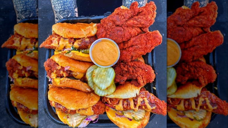 Dave's Hot Chicken tenders and sliders