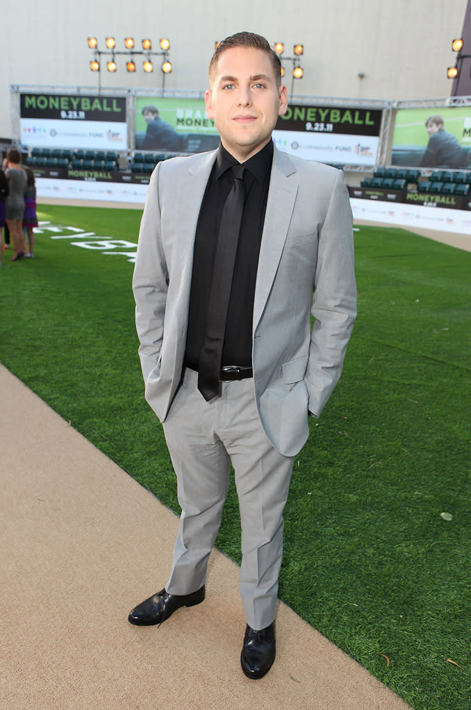 Moneyball Oakland premiere 2011 Jonah Hill