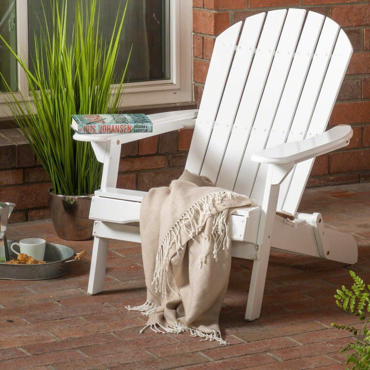 10) Solid Wood Folding Adirondack Chair