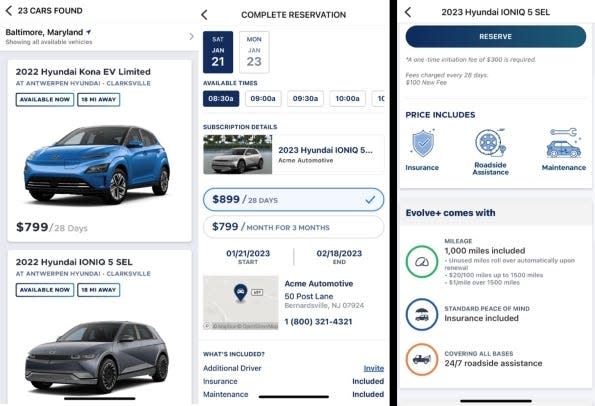 Hyundai's Evolve+ app side-by-side