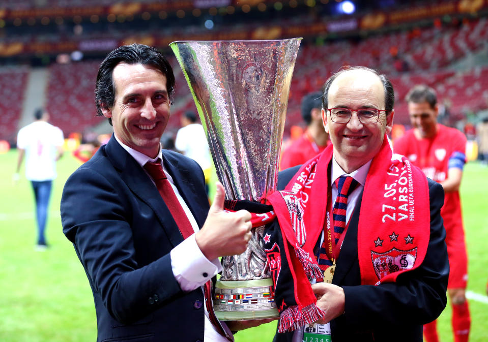 Emery lead Sevilla to three consecutive Europa League finals.