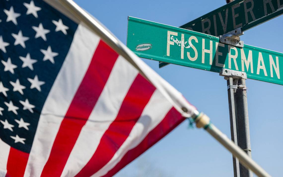 Fisherman Road leads visitors to the banks of the Lockwood Folly River and the fishing village of Varnamtown, N.C., in Brunswick County on Thursday, February 22, 2024. Robert Willett/rwillett@newsobserver.com