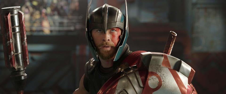 Chris Hemsworth as the Nordic God in Thor: Ragnarok, which has been roundly cited as Marvel's most experimental movie. (Image by Marvel)