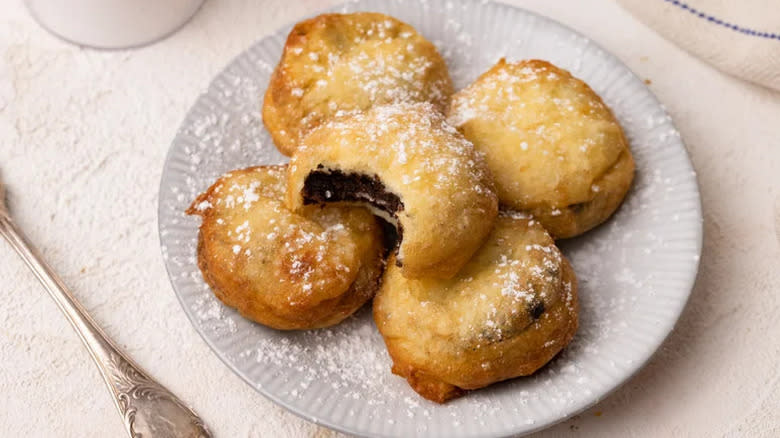 Stack of deep fried Oreos