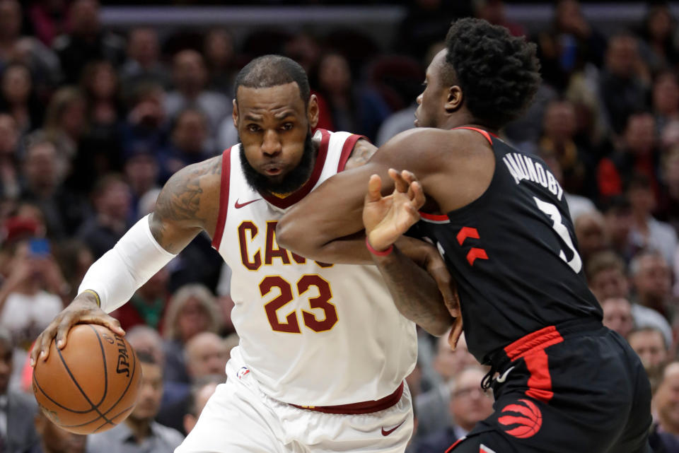 OG Anunoby’s on-ball defense against LeBron James is one of the major keys to this second-round series. (AP)