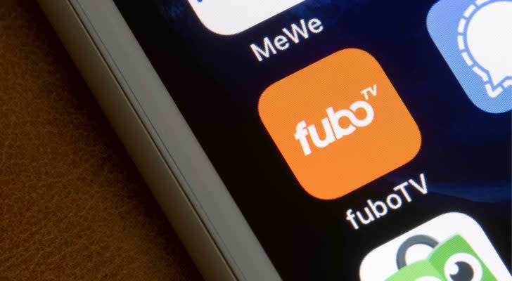 FUBO stock: The fuboTV mobile app icon is seen on an iPhone.