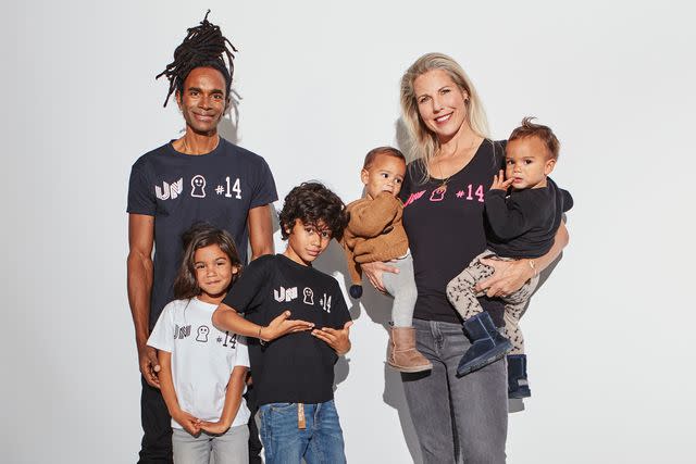 <p>courtesy Fabrice Morvan</p> Fabrice Morvan, Tessa van der Steen and children Solange, Sacha, Vince and Paris