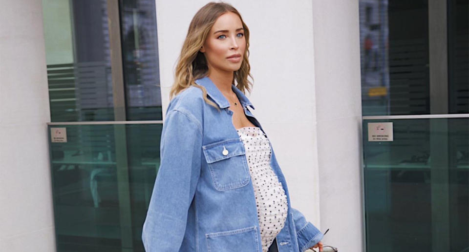 Former TOWIE star Lauren Pope has given birth to her first child. (Supplied)