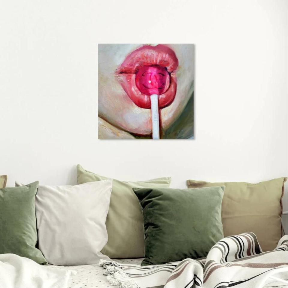 Canvas wall art of lollipop