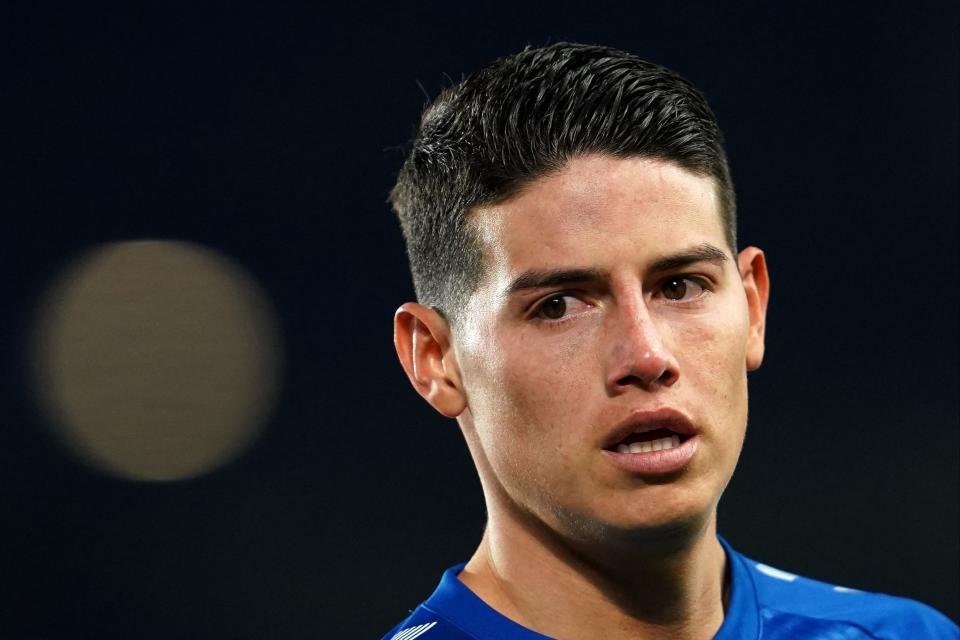 <p>James Rodriguez has struggled with calf injuries at Everton so far</p> (POOL/AFP via Getty Images)