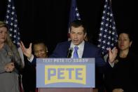 U.S. Democratic presidential candidate and former South Bend Mayor Pete Buttigieg speaks to supporters in Las Vegas