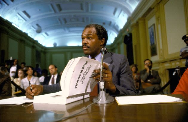 Mayor Marion Barry sits before the D.C. City Council in July 1980. (Photo: Diana Walker via Getty Images)