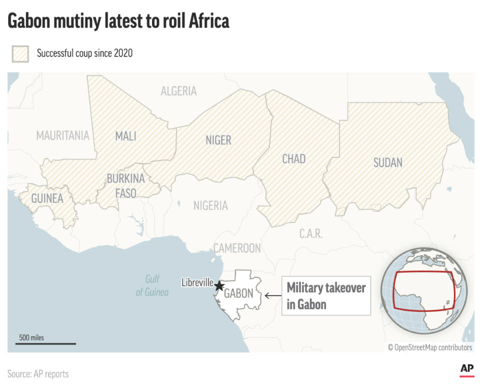 A military takeover in Gabon comes months after a coup in Niger. (AP Digital Embed)