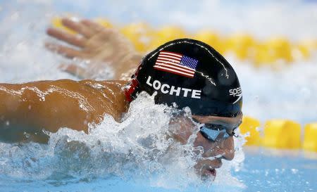 2016 Rio Olympics - Swimming - Semifinal - Men's 200m Individual Medley Semifinals - Olympic Aquatics Stadium - Rio de Janeiro, Brazil - 10/08/2016. Ryan Lochte (USA) of USA competes REUTERS/Michael Dalder